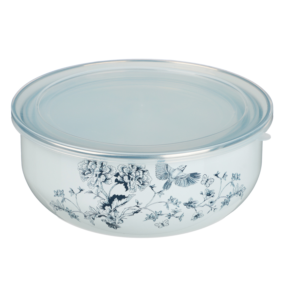 Набор эмалированных салатников с крышками, 6 пр. (14/16/18см, 0,7/1,1/1,4л) "Флорал", арт.№ 894-531