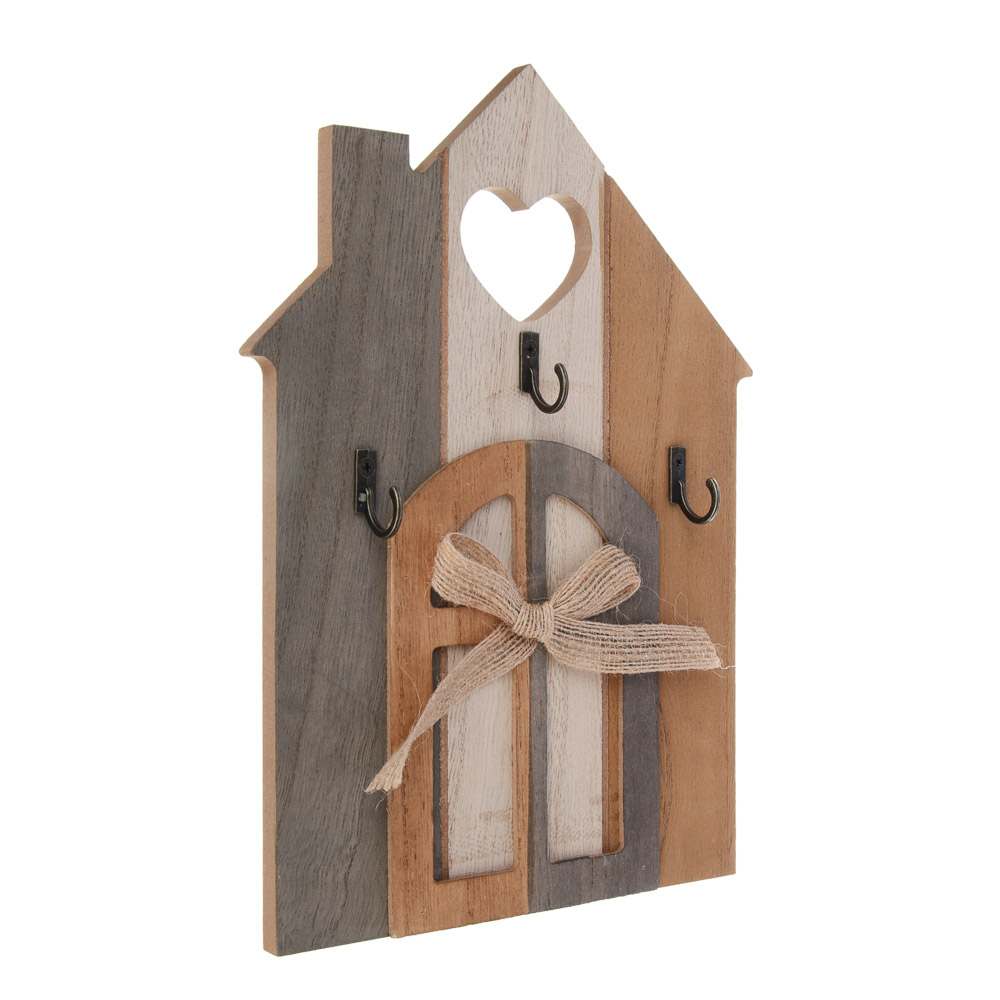 Ключница открытого типа на 3 крючка, 26х18,5х3 см, МДФ, металл, арт.№ 510-037