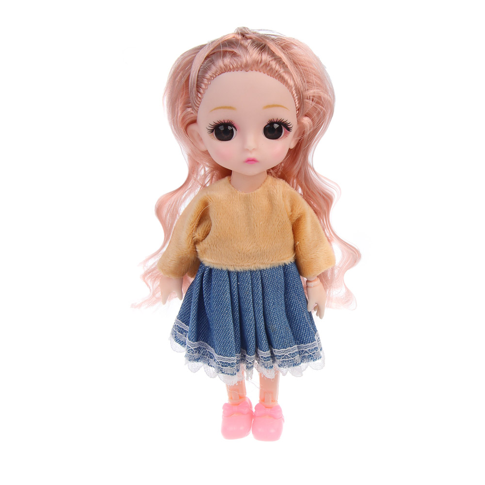 Кукла шарнирная 15 см с акс., PVC, PP, ABS, тм ИГРОЛЕНД, 3+, арт.№ 436-217