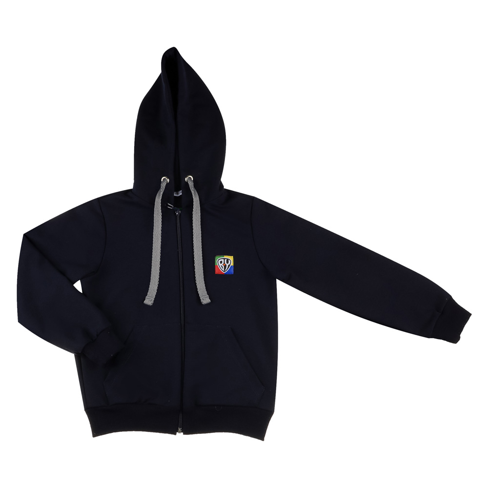 BY Basic Толстовка на молнии детская, хлопок, цвет темно-синий, размер 116, арт.№ 833-024