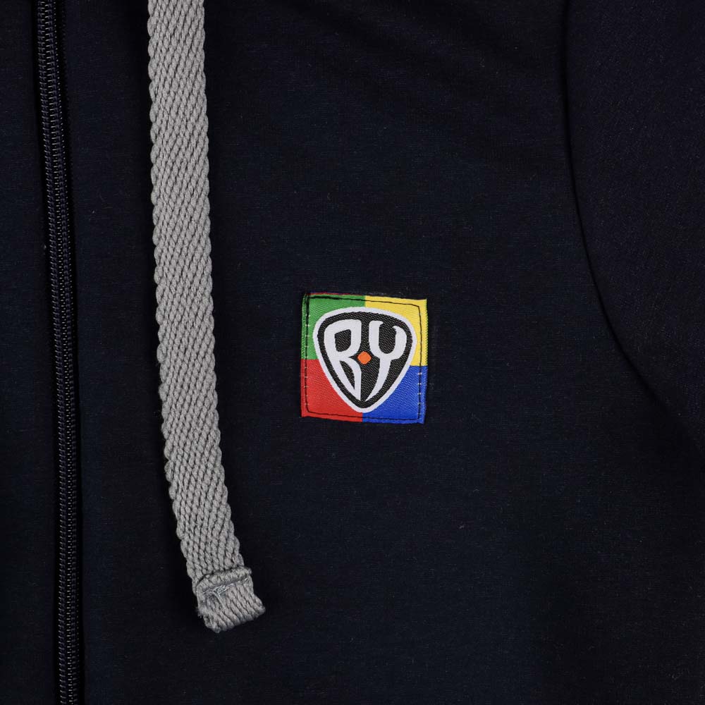 BY Basic Толстовка на молнии детская, хлопок, цвет темно-синий, размер 134, арт.№ 833-027