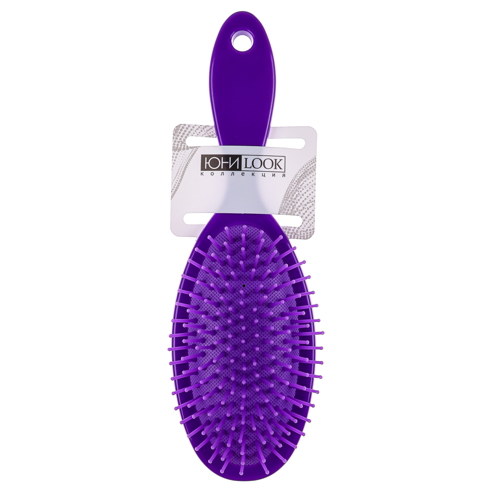 Расческа массажная тм ЮНИLOOK, пластик, 22х7см, 6 цветов, арт.№ 356-593