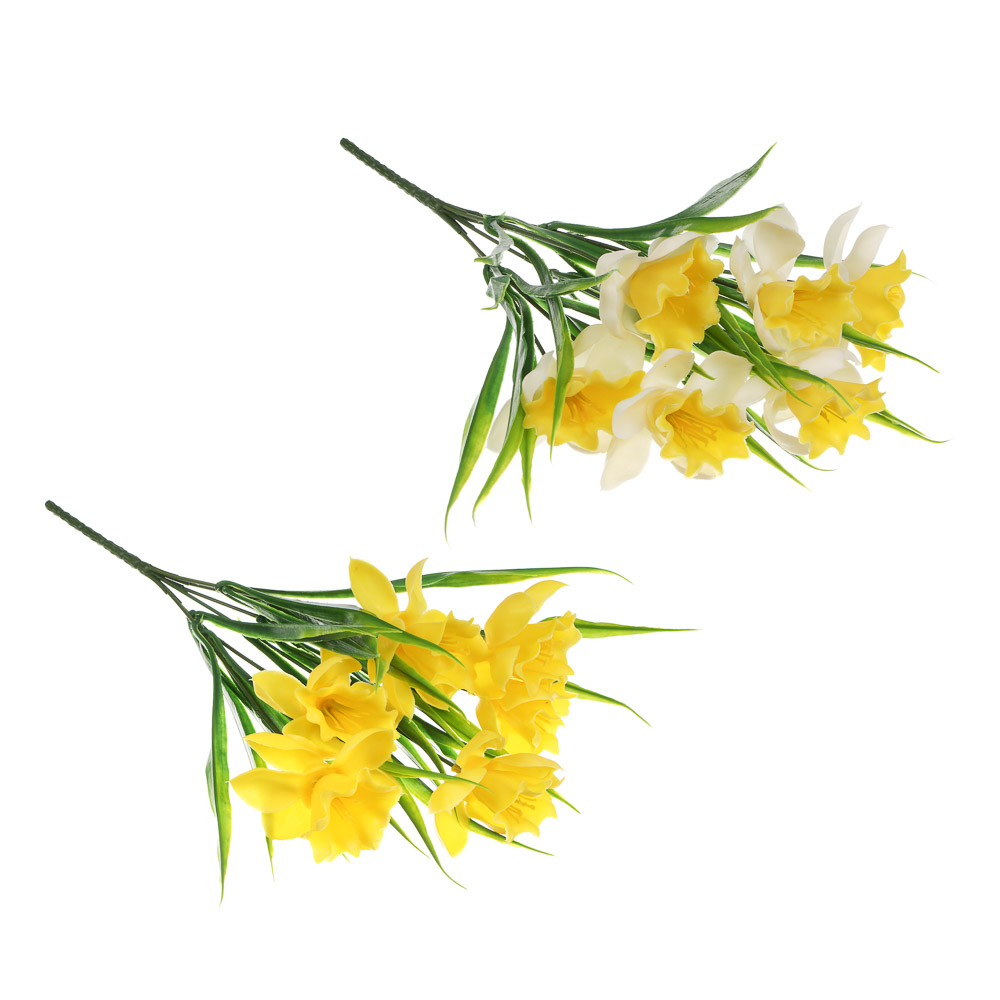 Букет искусственных цветов тм LADECOR нарциссы 32 см, арт.№ 001-004