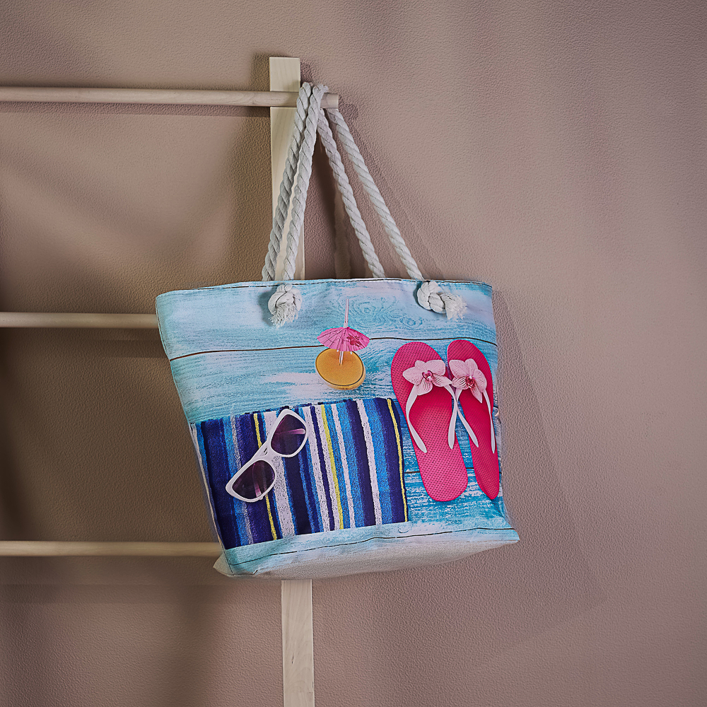 ЮL Сумка пляжная 50x35x15 см, 100% полиэстер, 3 дизайна, арт.№ 337-050