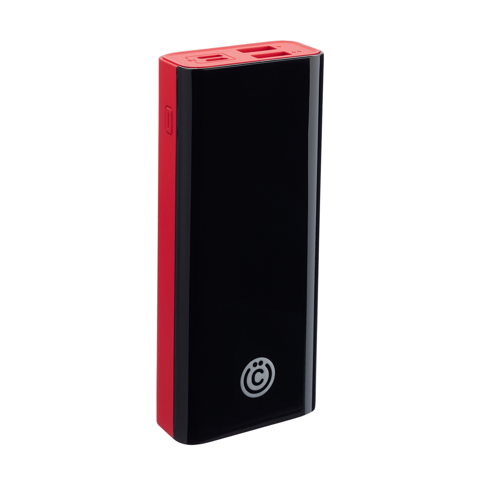 ВСЁГАЗИН Аккумулятор мобильный, 10000 мАч, 2xUSB, 2А, дисплей, прорезиненный, красный, арт.№ 031-052