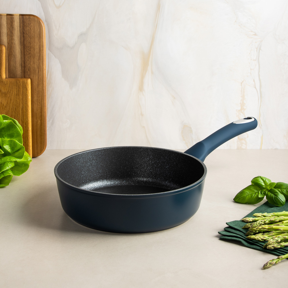 SATOSHI Ривьера Сковорода литая глубокая d24см, антипригарное покрытие мрамор, индукция, арт.№ 846-727