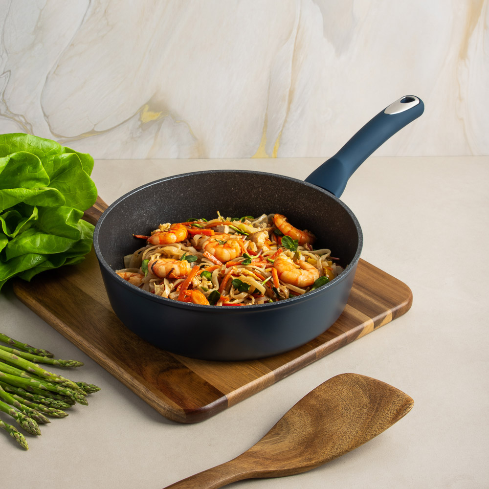 SATOSHI Ривьера Сковорода литая глубокая d24см, антипригарное покрытие мрамор, индукция, арт.№ 846-727