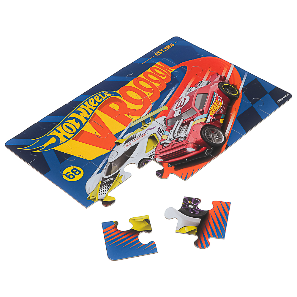 Пазл 24 элемента Финишный рывок Hot Wheels, 19,7x3,2x13,4 см, арт.№ 285-257