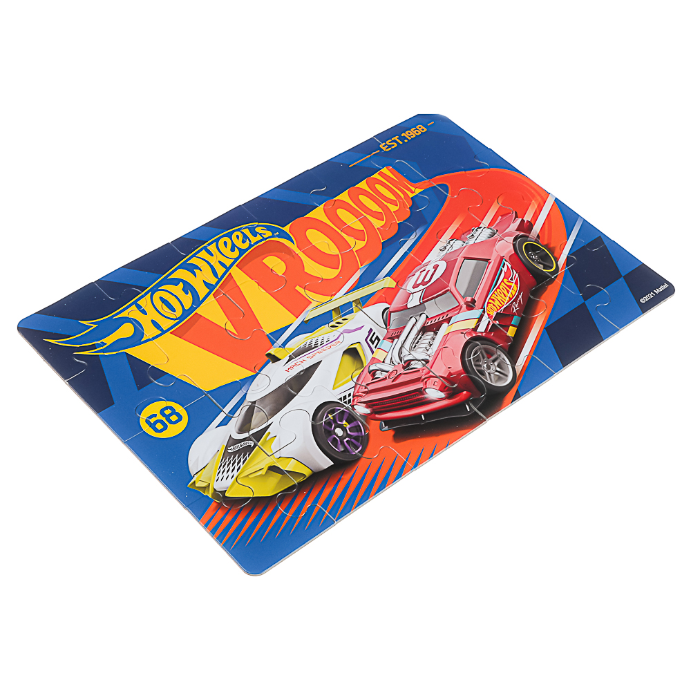 Пазл 24 элемента Финишный рывок Hot Wheels, 19,7x3,2x13,4 см, арт.№ 285-257