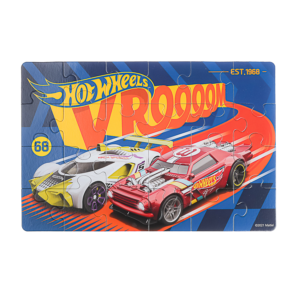 Пазл 24 элемента Финишный рывок Hot Wheels, 19,7x3,2x13,4 см, арт.№ 285-257