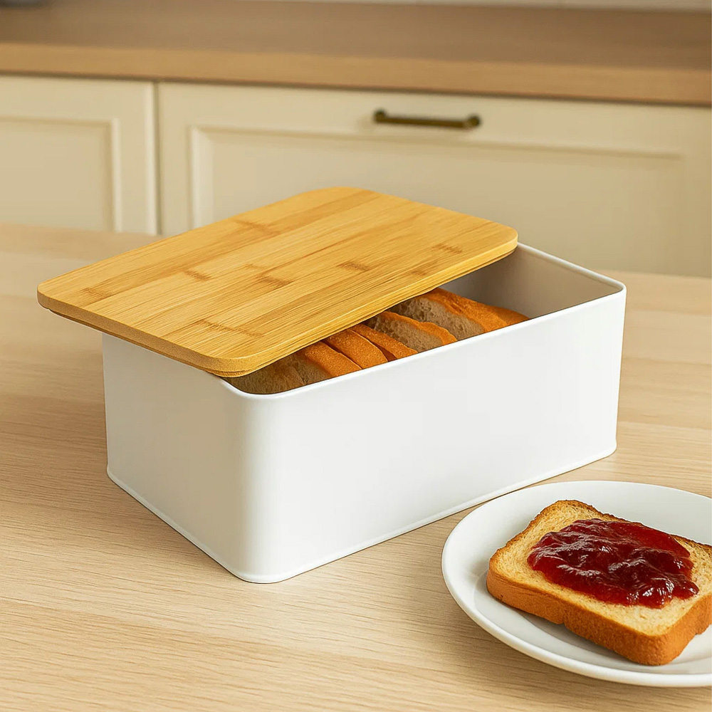SATOSHI Хлебница с бамбуковой крышкой 33x17,5x13,5см, жесть, арт.№ 828-340