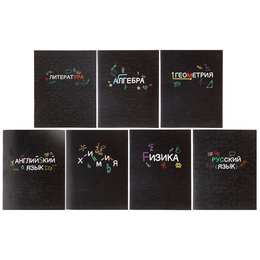 Тетрадь 48л. ClipStudio "Предметная" А5, БЕЛЫЕ ЛИСТЫ, обл.картон, скрепка, 7 видов, справ.мат., арт.№ 578-156