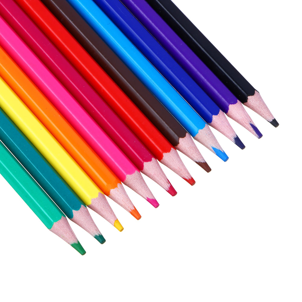 МИЛЫЙ КОТИК Карандаши 12 цветов шестигранные заточенные, улучшенное письмо, пластик, в карт.коробке, арт.№ 228-197