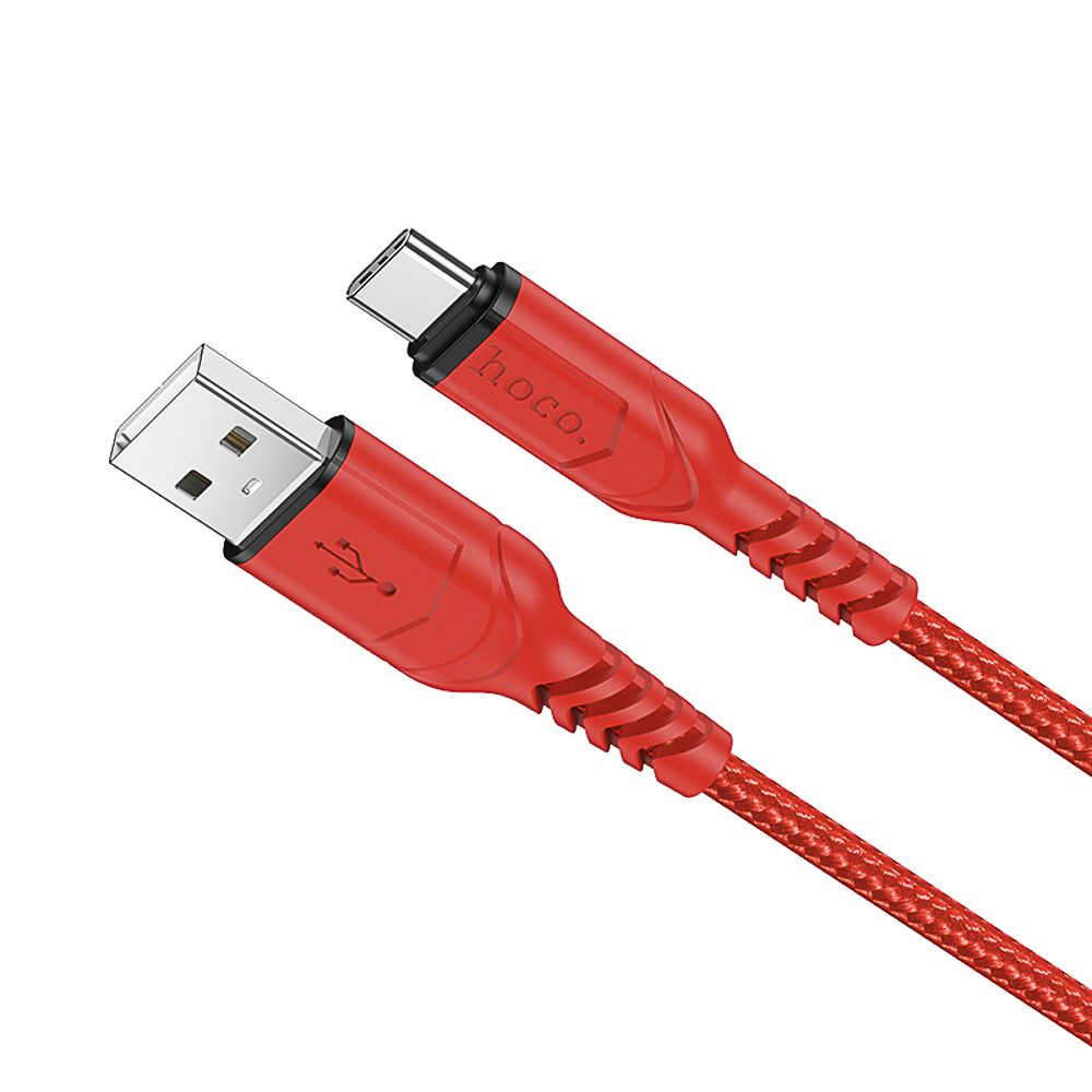 Кабель для зарядки USB(A)-Type C hoco. модель X59 Victory, 1 м, красный, арт.№ 931-585