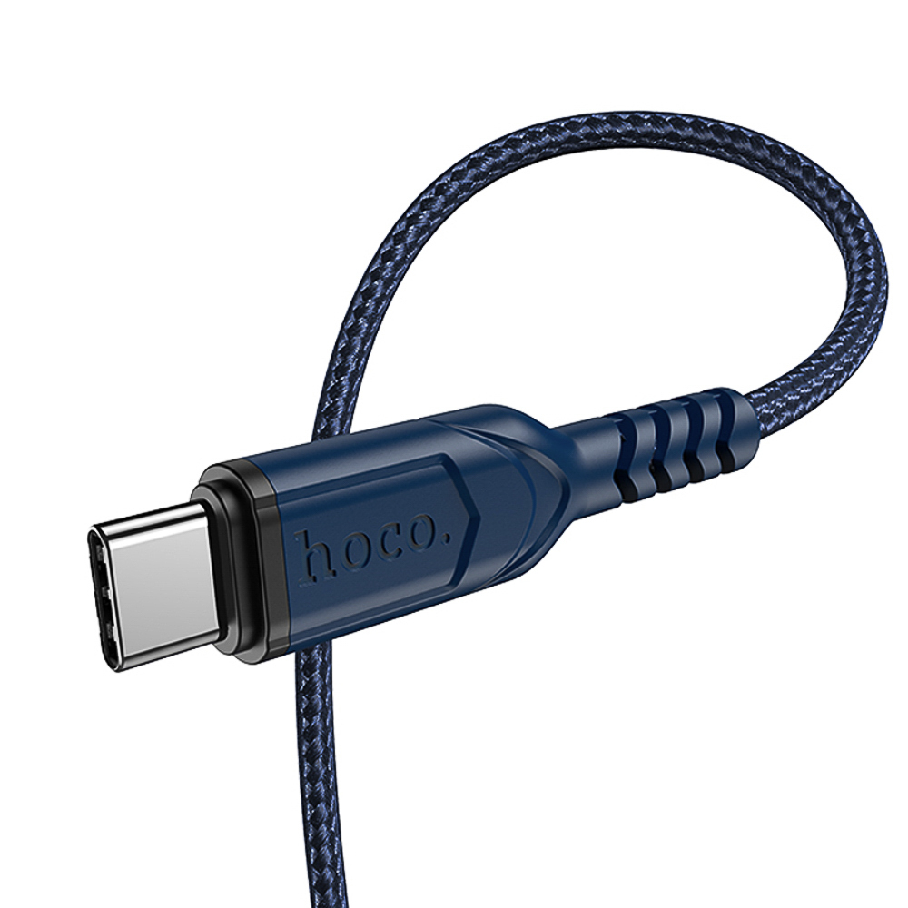 Кабель для зарядки USB(A)-Type C hoco. модель X59 Victory, 1 м, синий, арт.№ 931-586