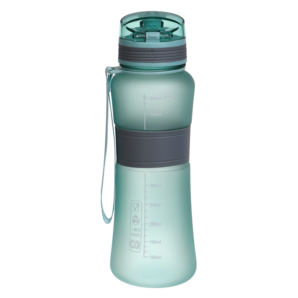 SILAPRO MAX Бутылка спортивная с замком, EGGSHELL BLUE-ULTIMATE GREY, 600мл, РС, силикон, арт.№ 088-079