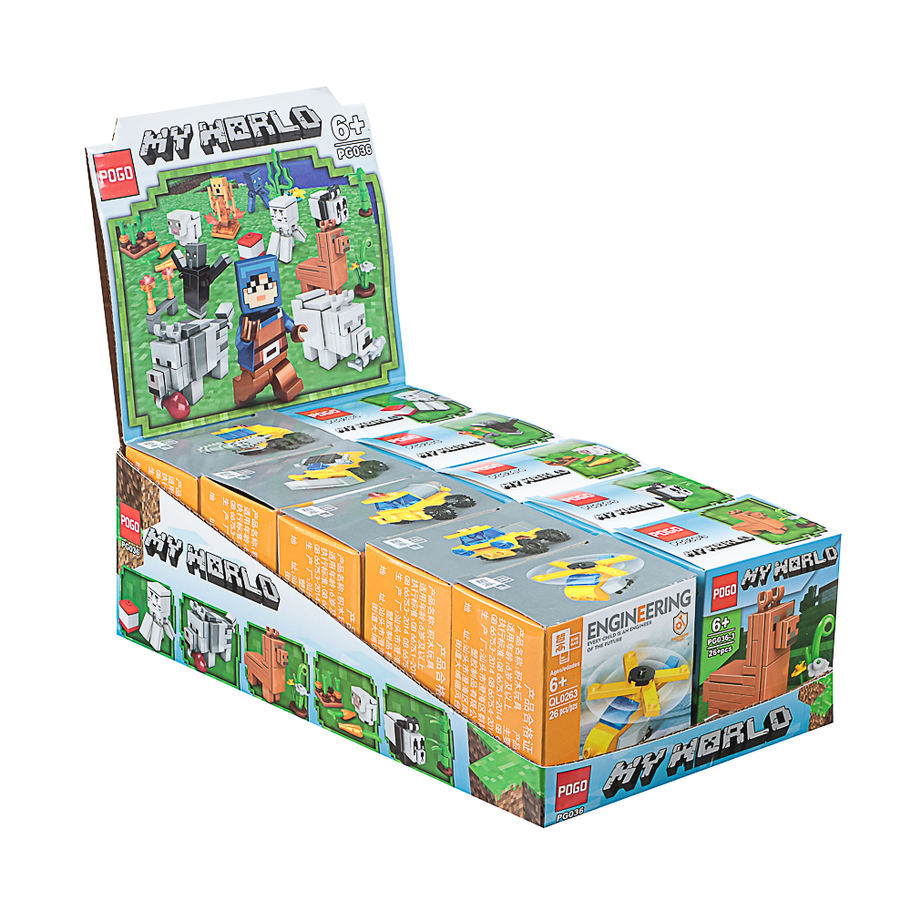 Конструктор "Игровой мир" 21-28 дет., ABS, 7х4,5х7 см, 6 видов, арт.№ 265-664