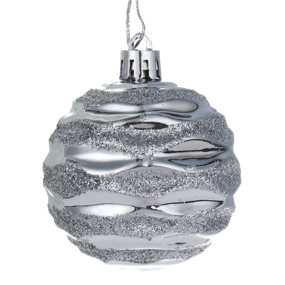 СНОУ БУМ Набор шаров 6 см, 6 шт, серебро, 26-198, арт.№ 373-613