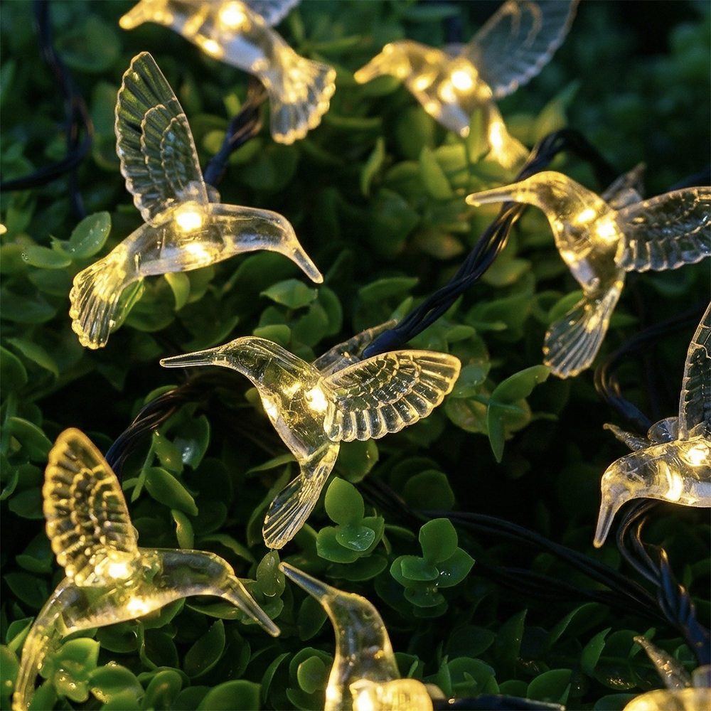 Гирлянда на солн. батар. тм INBLOOM Колибри, 7м, 20LED, шампань, AA600mAh Ni-MH,2 реж.,ABS,PVC,PS, арт.№ 351-614