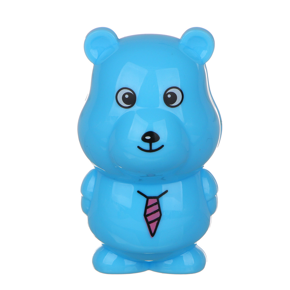 Точилка с контейнером в форме мишки и хомяка, 6,2х3,5 см, 1 отверстие, пластик, 8 диз., арт.№ 576-064