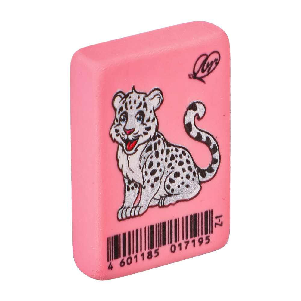 ЛУЧ Ластик "ZOO", пастельные цвета, 3,5х2,5х0,8см, 3 дизайна, ТПР, инд. штрихкод, арт.№ 607-024