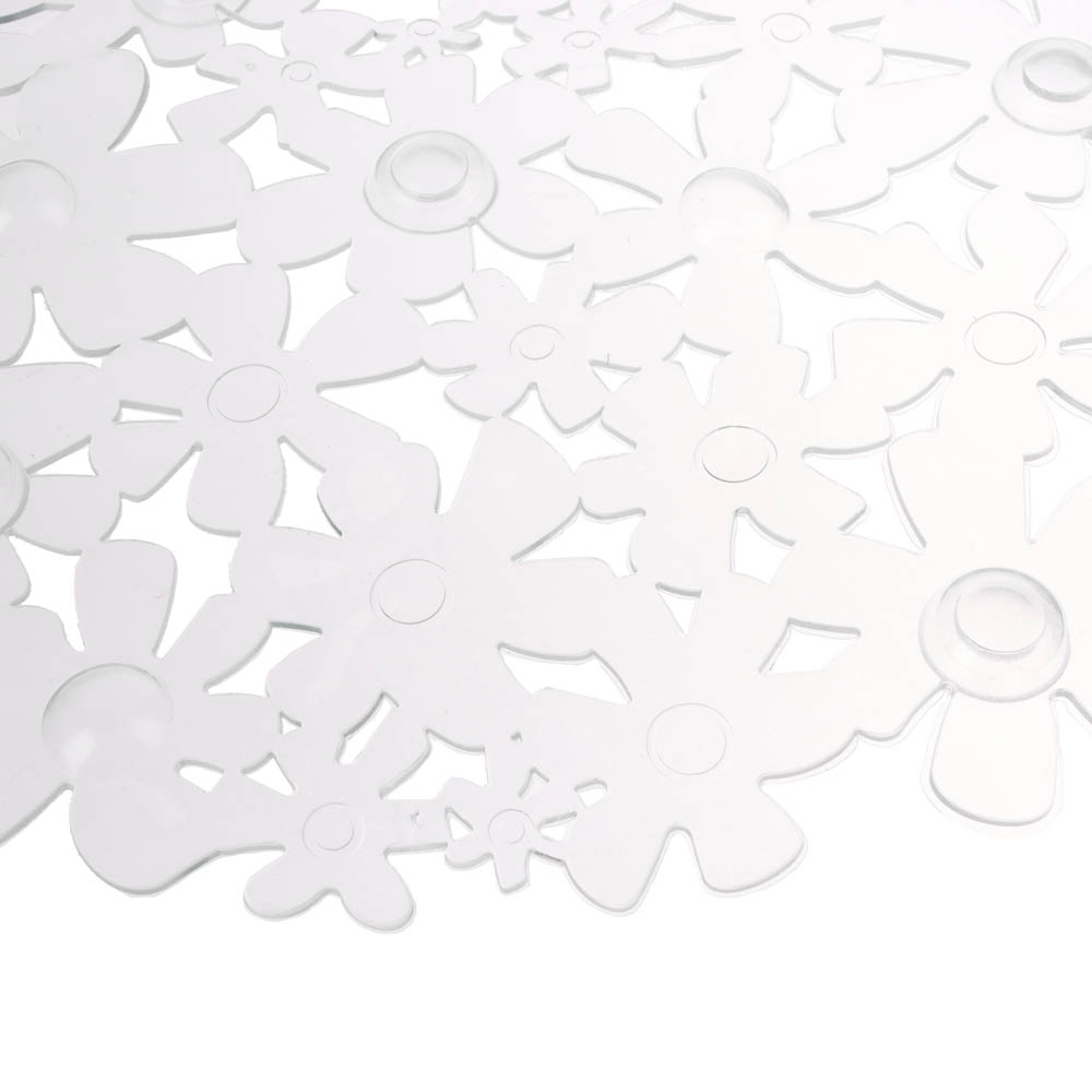 Коврик противоскользящий в ванную Цветы, ПВХ, 66смх35см, прозрачный, арт.№ 403-115