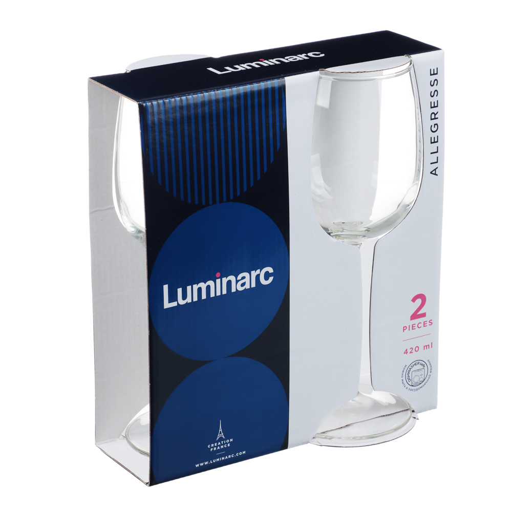LUMINARC Аллегресс Набор бокалов для вина 2шт 420мл, стекло, арт.№ 878-539
