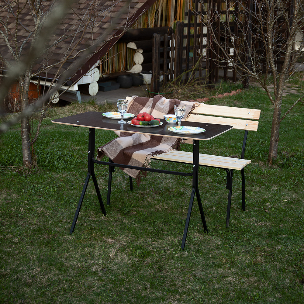 Стол "ХИТ" 118x60x81 см, древесина хвойных пород + металл, арт.№ 160-043