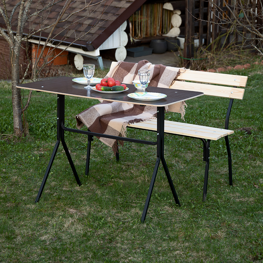 Стол "ХИТ" 118x60x81 см, древесина хвойных пород + металл, арт.№ 160-043