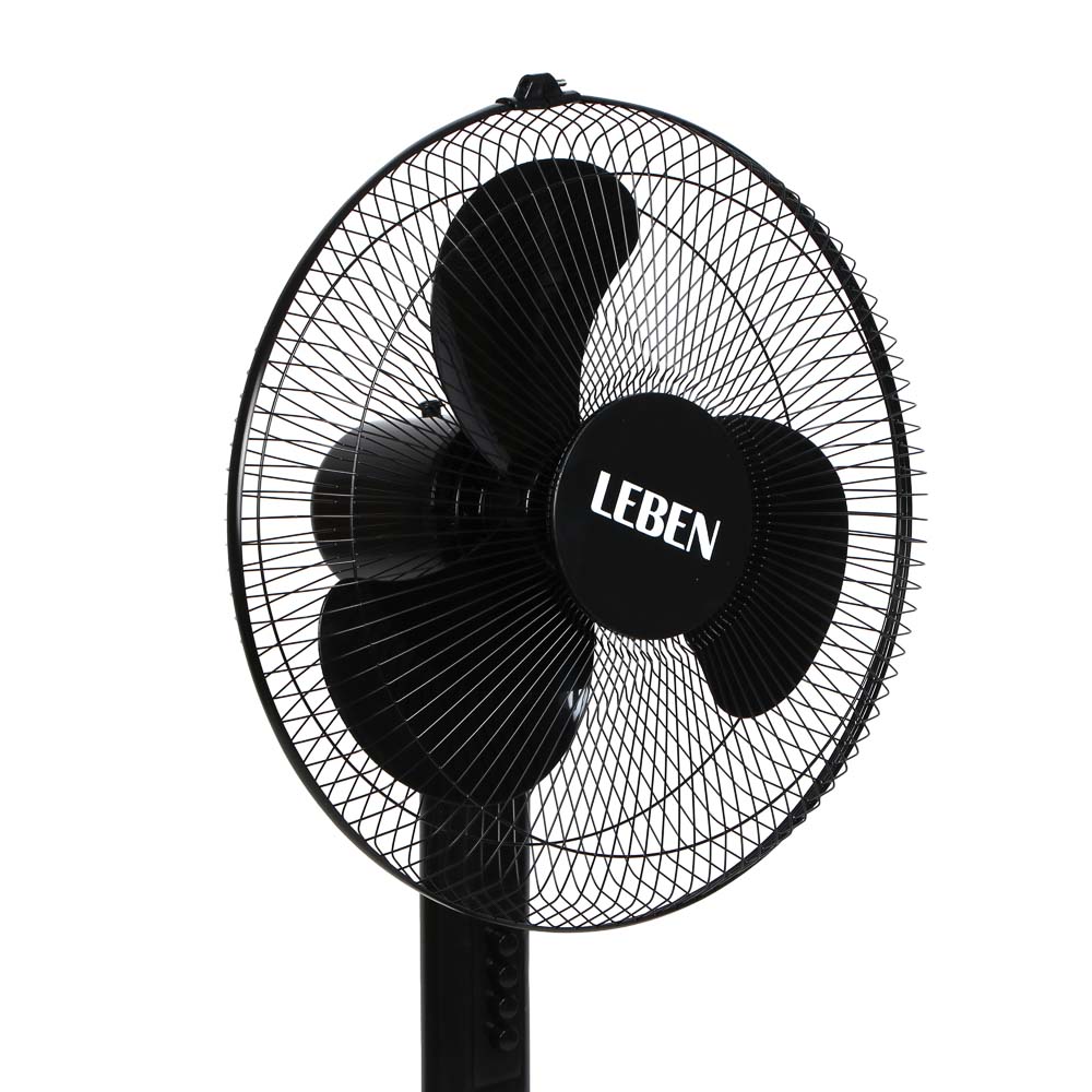 Вентилятор напольный тм LEBEN 45Вт, 3 скорости, диаметр 43см, 220в, черный, арт.№ 243-005