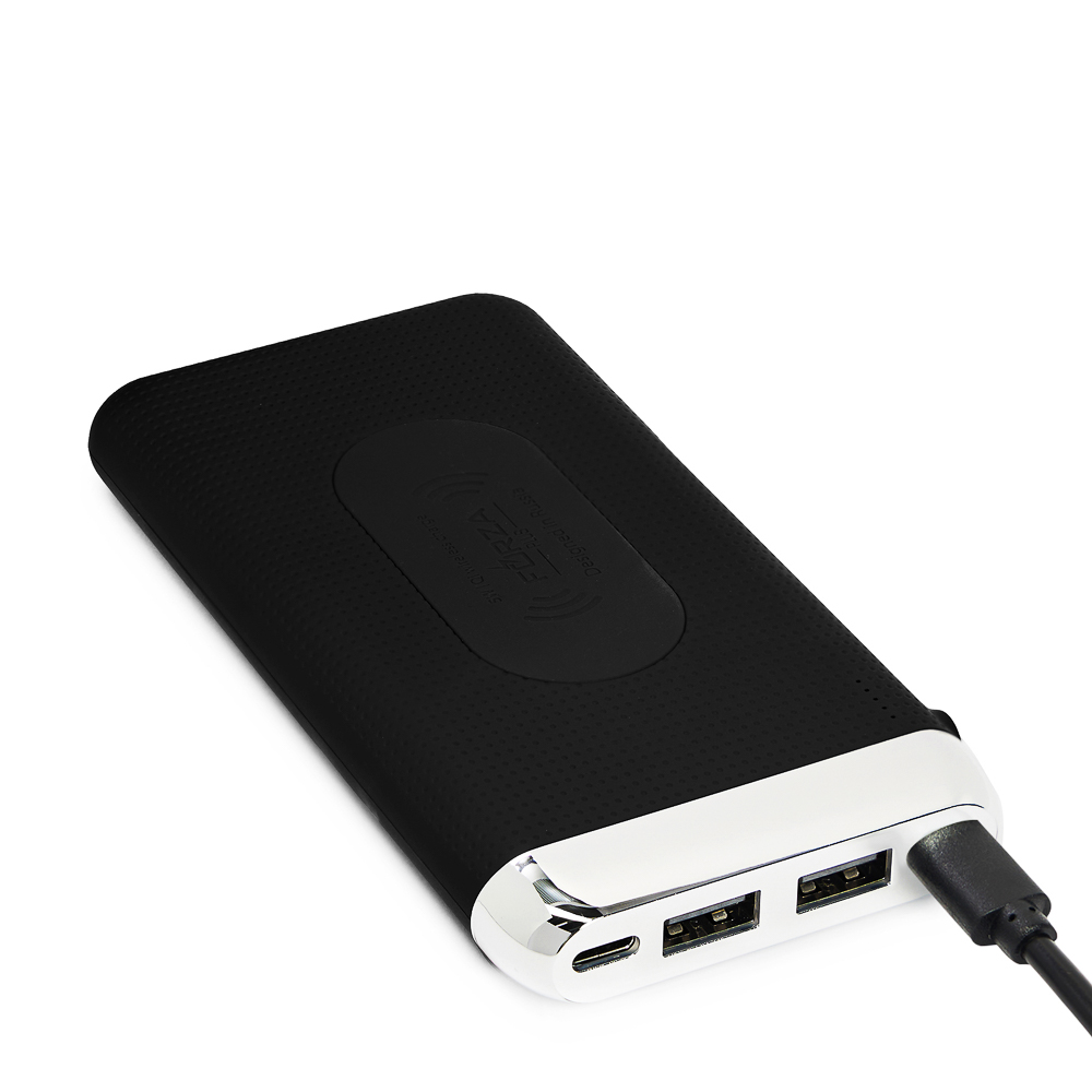 FORZA КИРЯ Аккумулятор мобильный беспроводной, 8000 мАч, 2USB, 2А, прорезиненный, пластик, 3 цвета, арт.№ 916-391