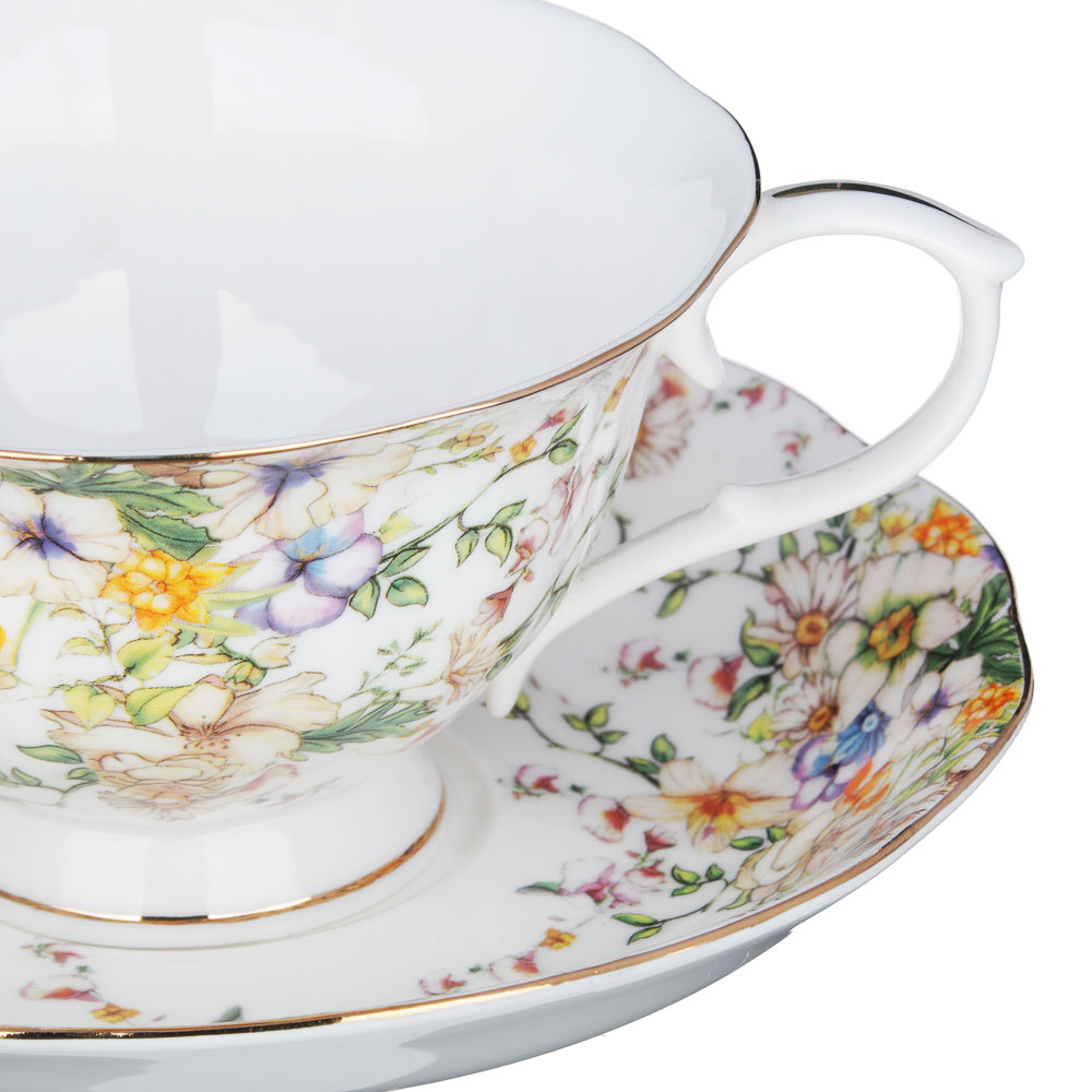 MILLIMI Версаль Набор чайный 14 пр., чашка 240мл, чайник 1350мл, сахарница 400мл, кост. фрф, арт.№ 802-008