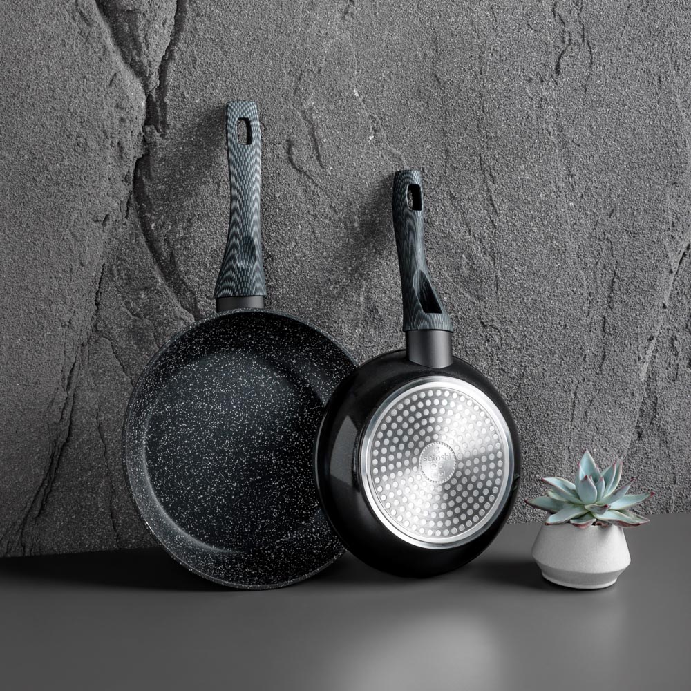 SATOSHI Карбон Сковорода литая d24см, антипригарное покрытие Мрамор, индукция, арт.№ 846-452
