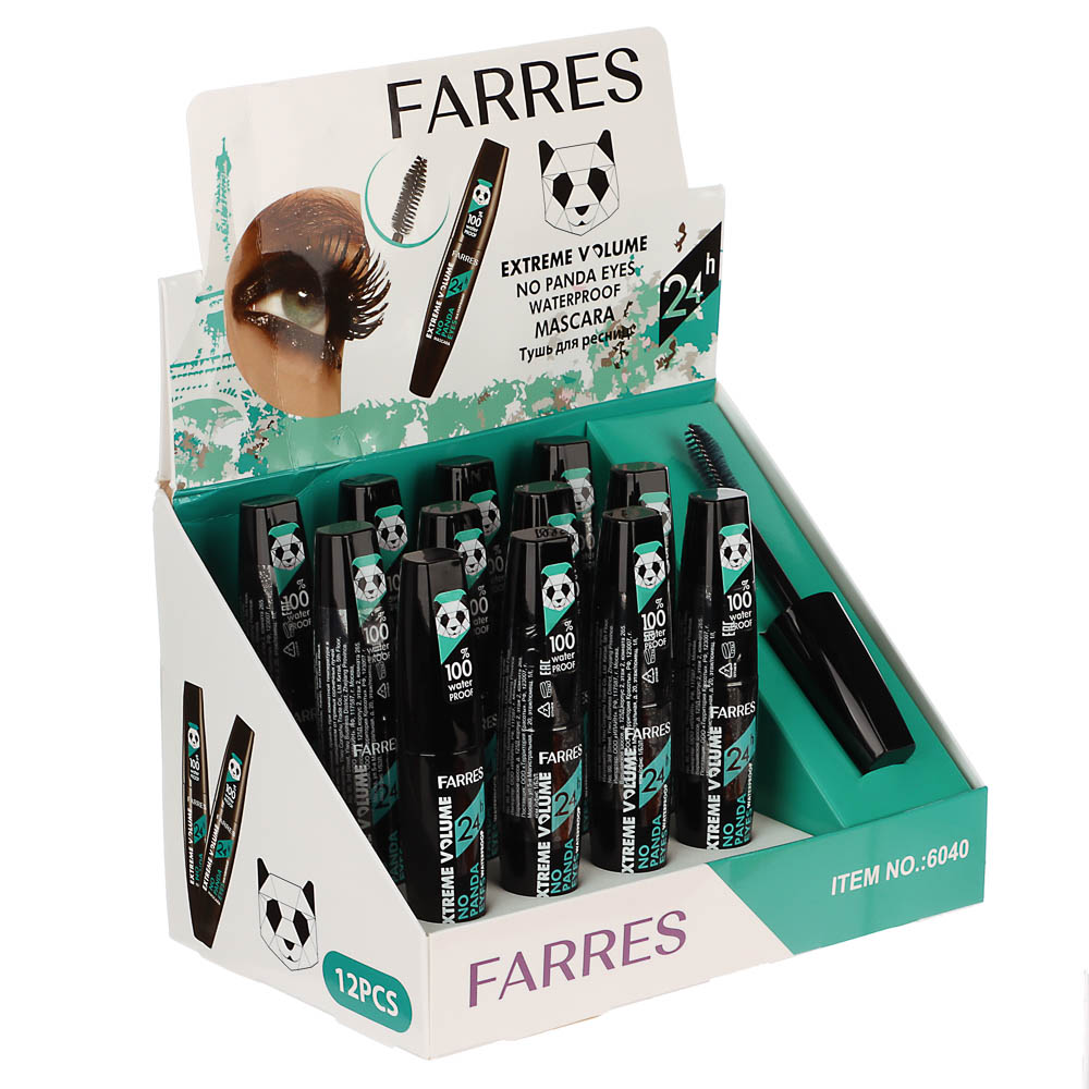 Тушь для ресниц водостойкая "Extreme Volume" с эффектом "NO PANDA EYES" тм Farres 13,1 мл, арт.№ 330-614