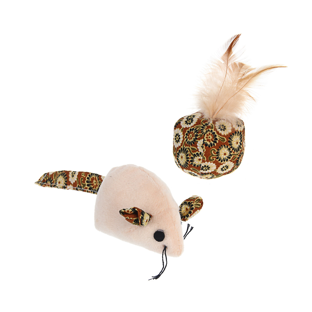 Набор игрушек для кошек тм VETTA, мышь и шарик, 2шт, арт.№ 273-528