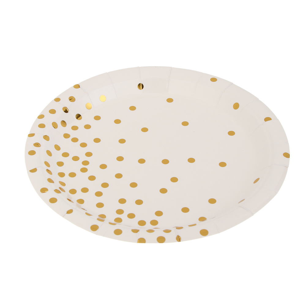 Fntastic Набор тарелок одноразовых, 6 шт, 18 см, бумага, белый, черный, арт.№ 530-391