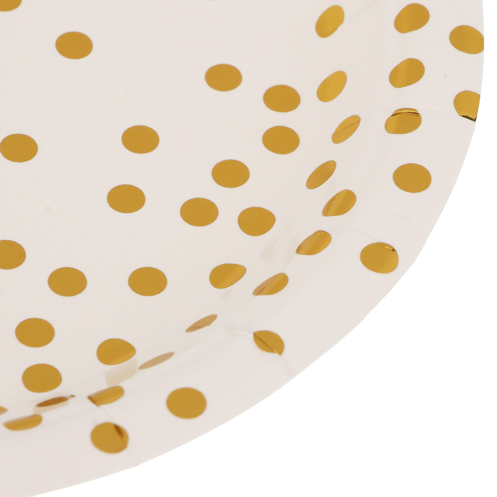 Fntastic Набор тарелок одноразовых, 6 шт, 18 см, бумага, белый, черный, арт.№ 530-391