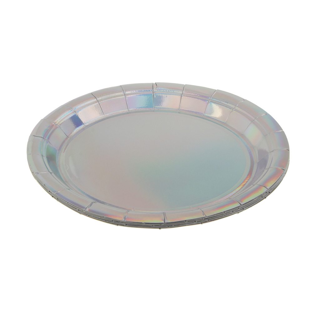 Fntastic Набор тарелок одноразовых, 6 шт, 18 см, голография, бумага, арт.№ 530-393