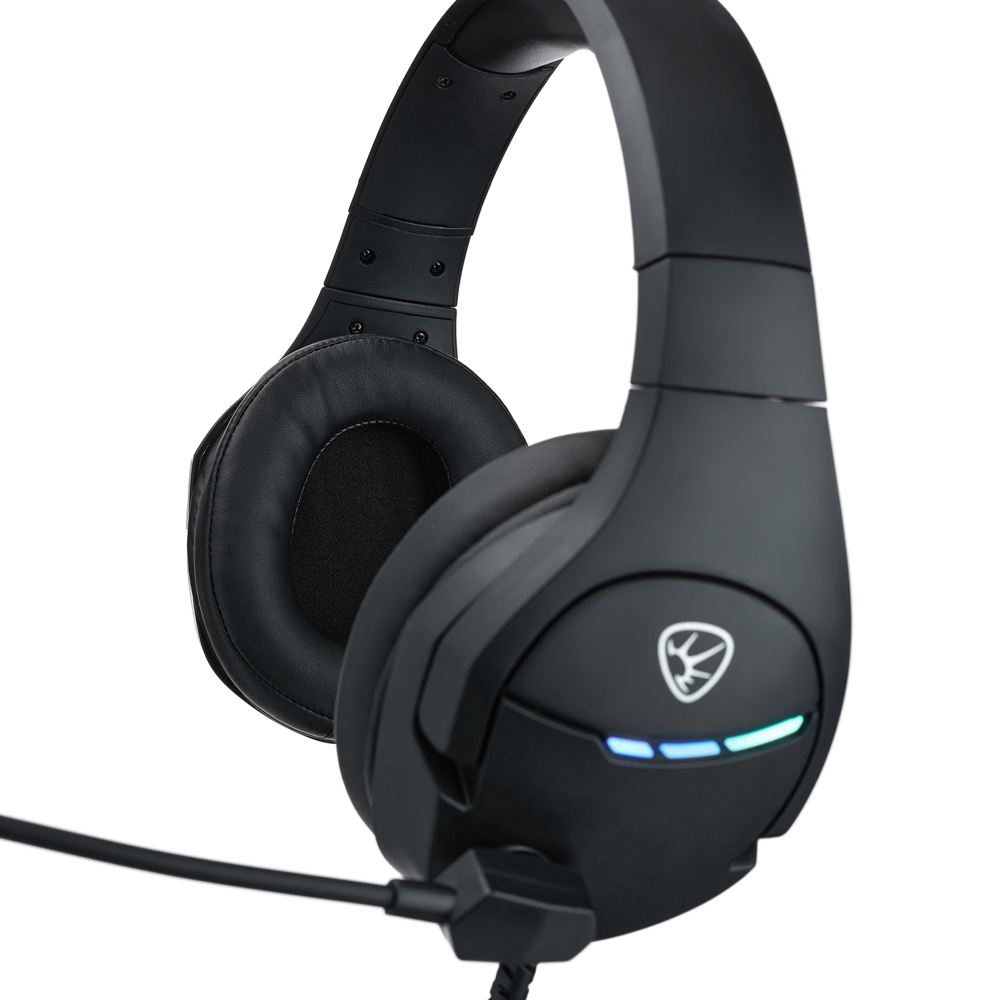 Наушники проводные с микрофоном игровые BY Dzingasa USB 3,2 м, VS7.1, настраиваемая RGB подсветка, арт.№ 410-090