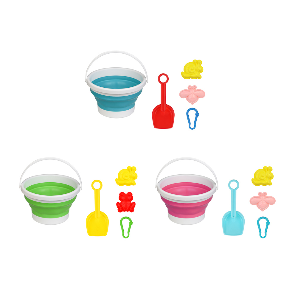 Набор садовых инструментов, "Песочница", ИГРОЛЕНД, 2литра, 5 предм, 20,5х12 см, PP, TPE, 3 дизайна, арт.№ 187-105
