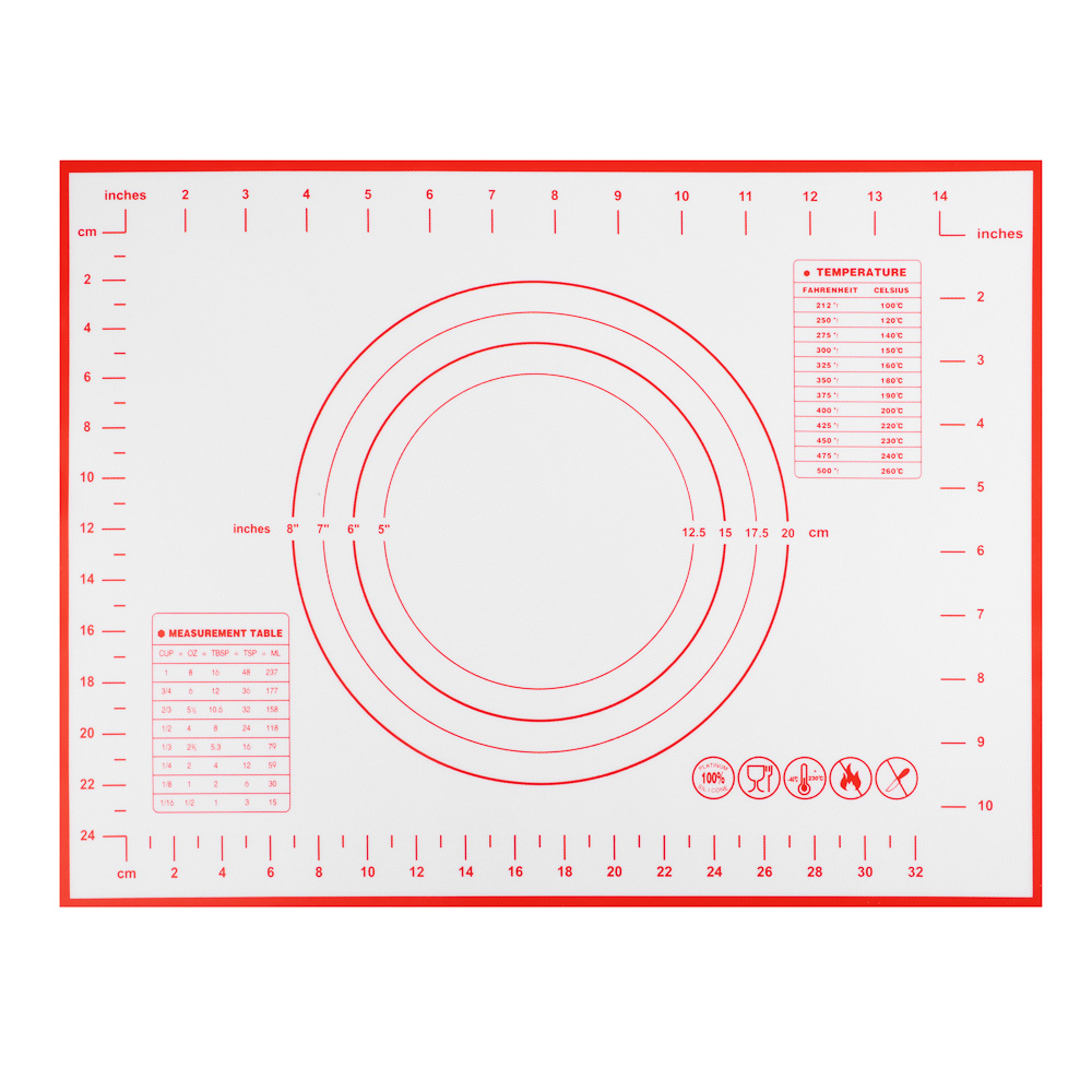 VETTA Коврик для раскатки теста с разметкой, 40x30см, силикон, арт.№ 856-194