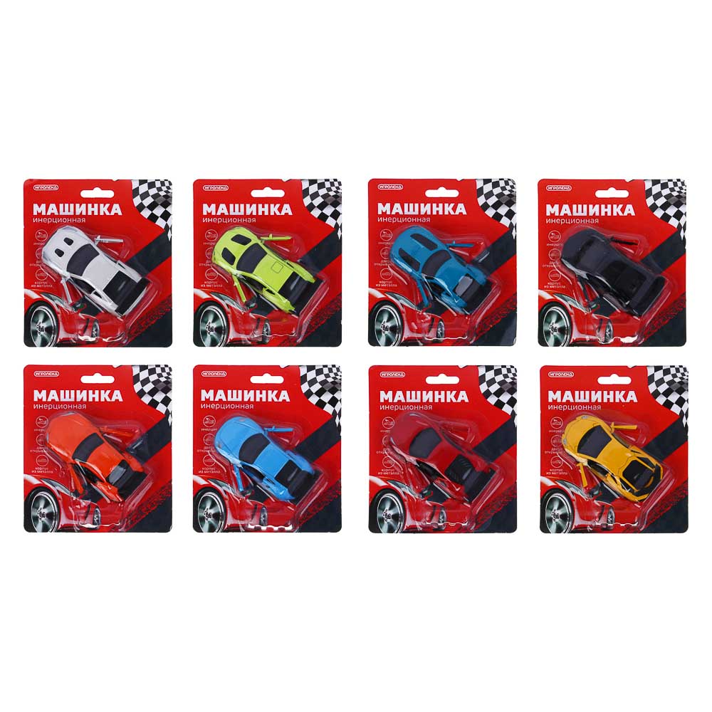 ИГРОЛЕНД Машинка, инерция, 1:64, откр. двери, металл, ABS, PS, PP, TPR, 11,2х13,2х2,5 см, 8 диз., арт.№ 292-409