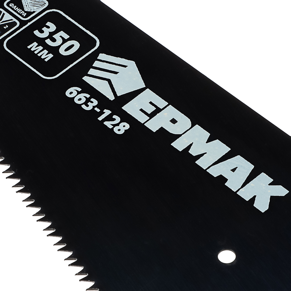 ЕРМАК Ножовка по дереву 350мм с деревянной обрезиненной ручкой, универсальный зуб, 4 мм, арт.№ 663-128