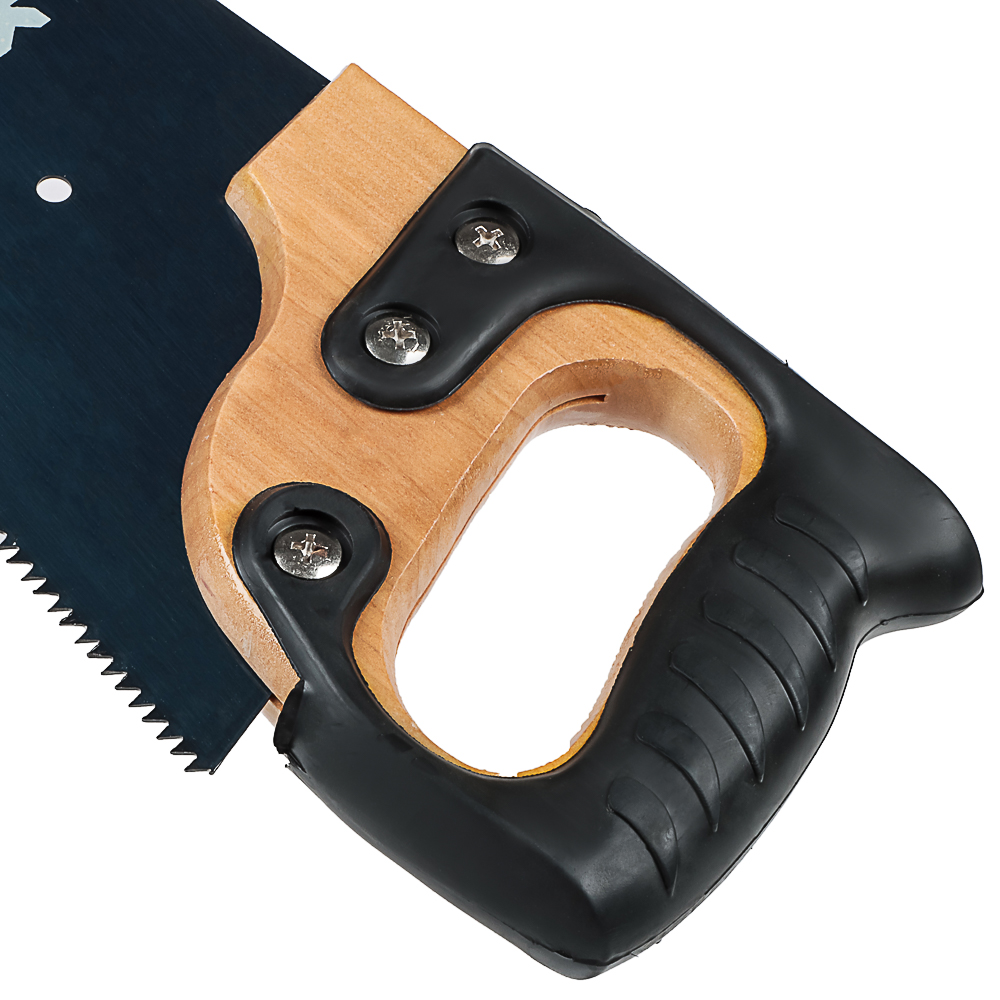 ЕРМАК Ножовка по дереву 350мм с деревянной обрезиненной ручкой, универсальный зуб, 4 мм, арт.№ 663-128