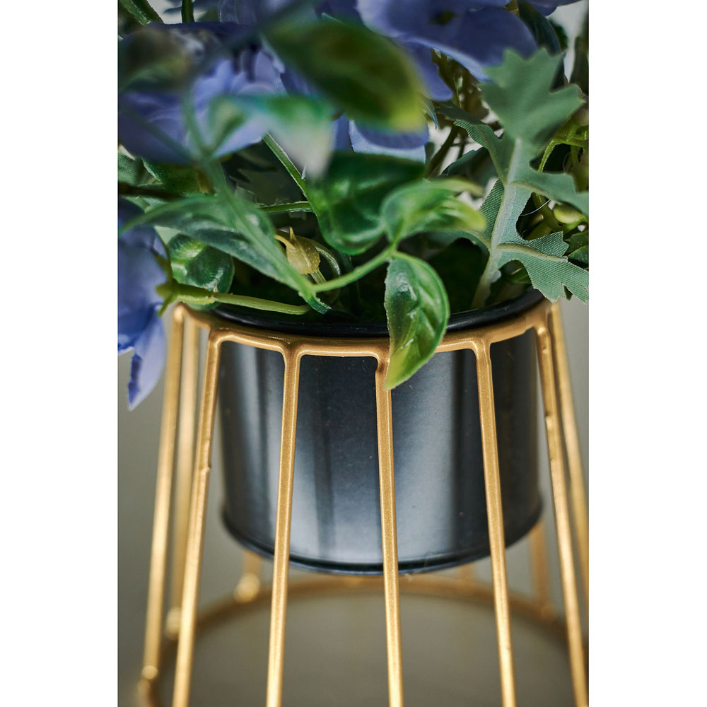 LADECOR Цветочная композиция в металлическом кашпо, 4 цвета, 11х21 см ...