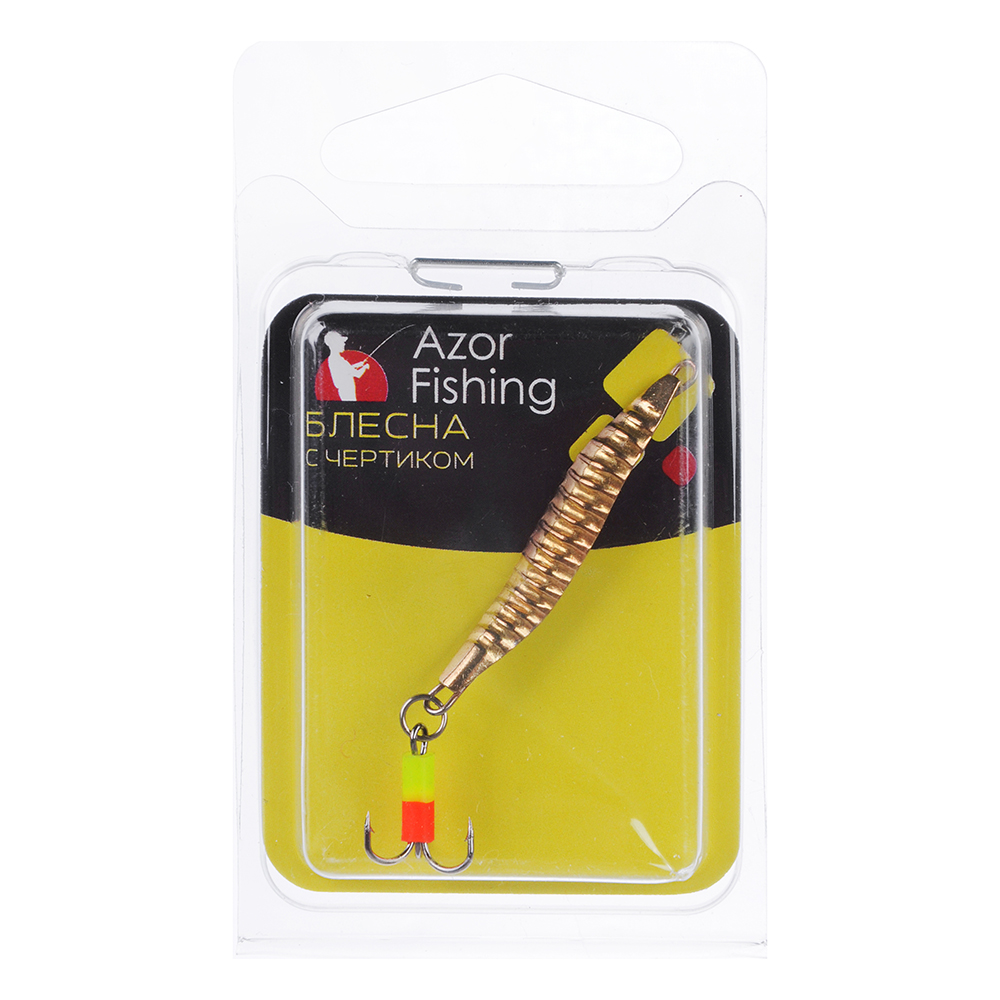 Блесна зимняя "Змейка" с чертиком на цепочке тм AZOR FISHING, 5 видов, арт.№ 125-089