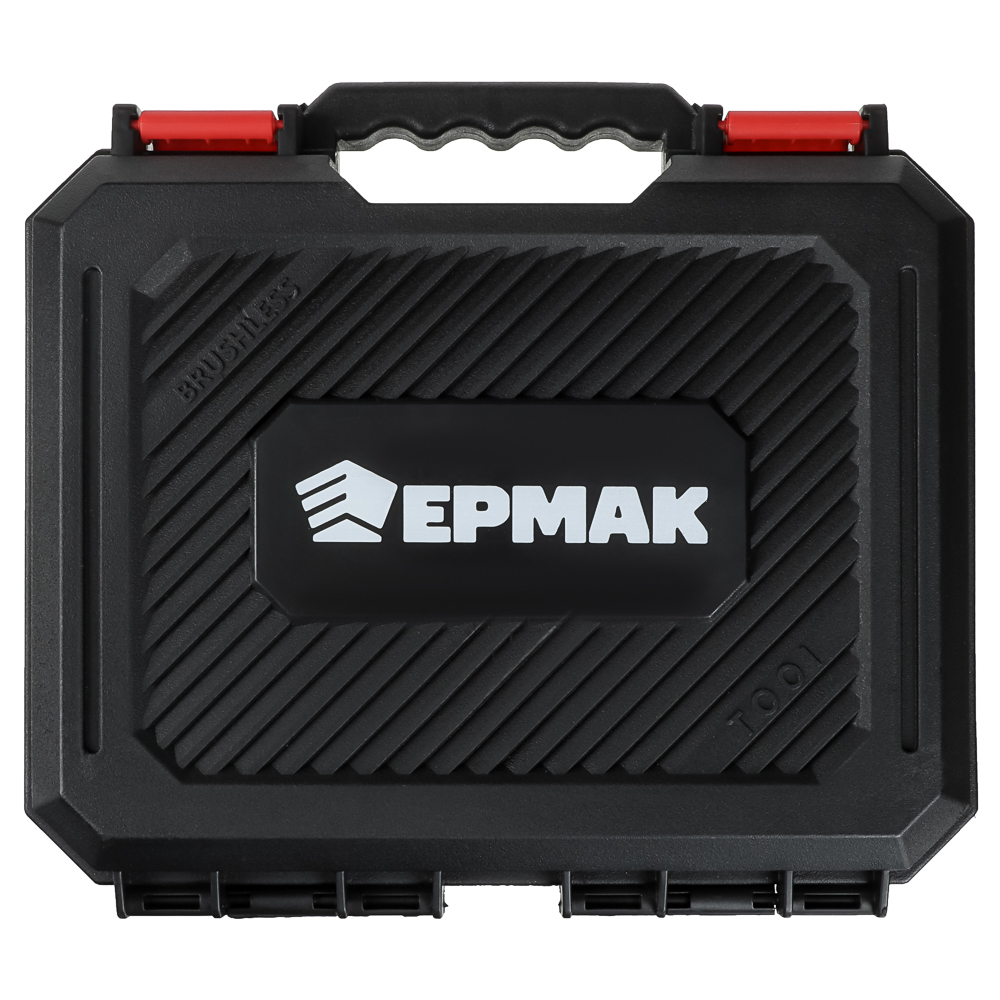 Дрель-Шуруповерт, тм ЕРМАК, аккумуляторная бесщеточная, в кейсе, 2 АКБ, 18в/2А, короткий корпус, арт.№ 691-089