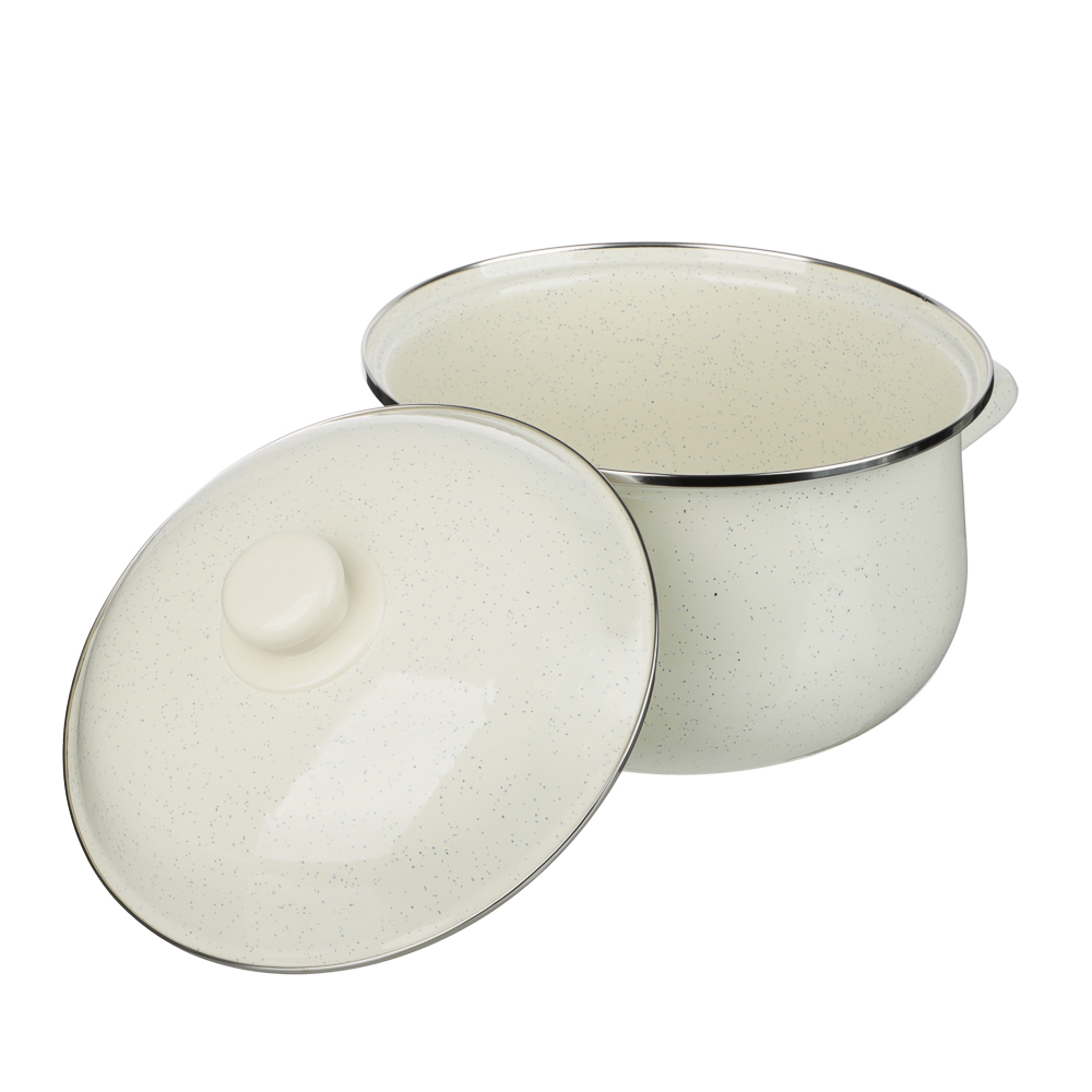 Кастрюля эмалированная VETTA Айвори, 22см, 3,6л, индукция, арт.№ 894-567