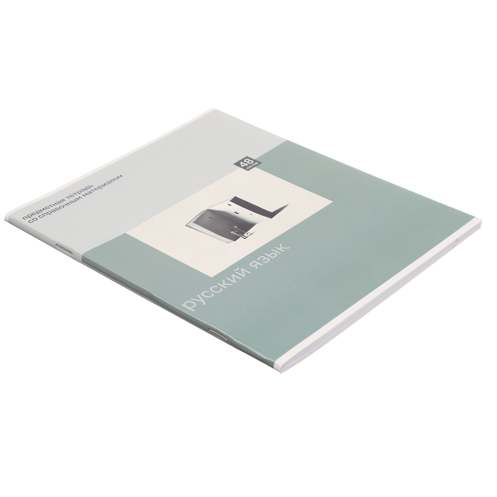 Тетрадь общая 48 листов "Предметная" ClipStudio, БЕЛЫЕ ЛИСТЫ, обл.картон "Монохром" скрепка, 7 видов, справ.материал, арт.№ 578-159