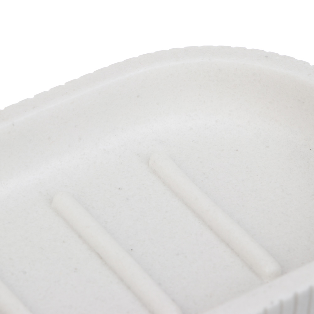 Мыльница тм VETTA Дакота, смола (полирезин), белый, 14x8,7x2,5см, арт.№ 463-556